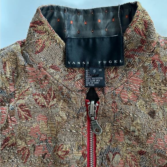 YANSI FUGEL Fully Reversible Sleeveless Zip-up Vest Women’s size Small Brown Red - Picture 11 of 13